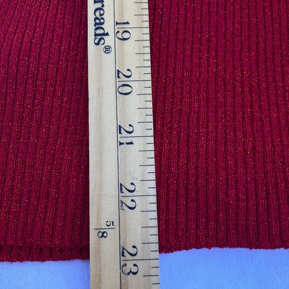 Laura Scott Sleeveless Mock Turtleneck Red with Sparkles, Holiday, size Large - Picture 8 of 8